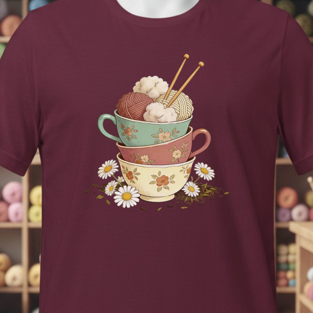 Sip 'n Stitch T-Shirt Maroon t-shirt