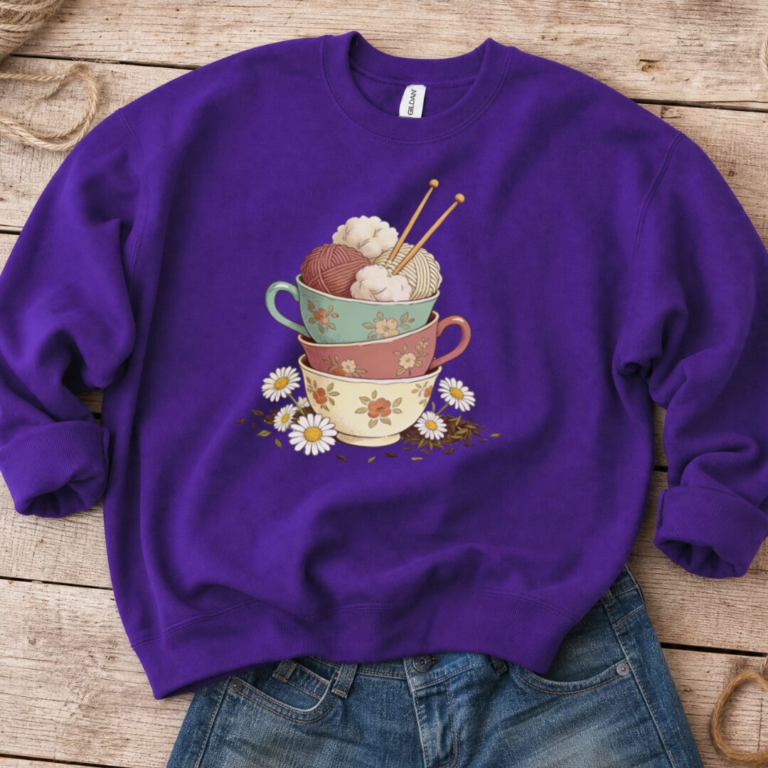 Sip 'n Stitch Sweatshirt Purple t-shirt