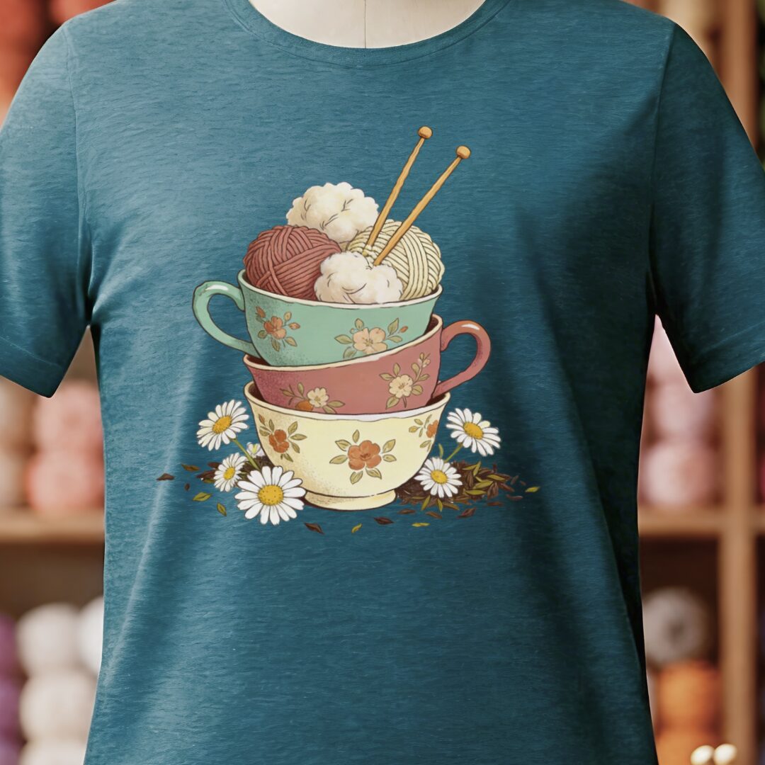 Sip 'n Stitch T-Shirt Teal Blue t-shirt