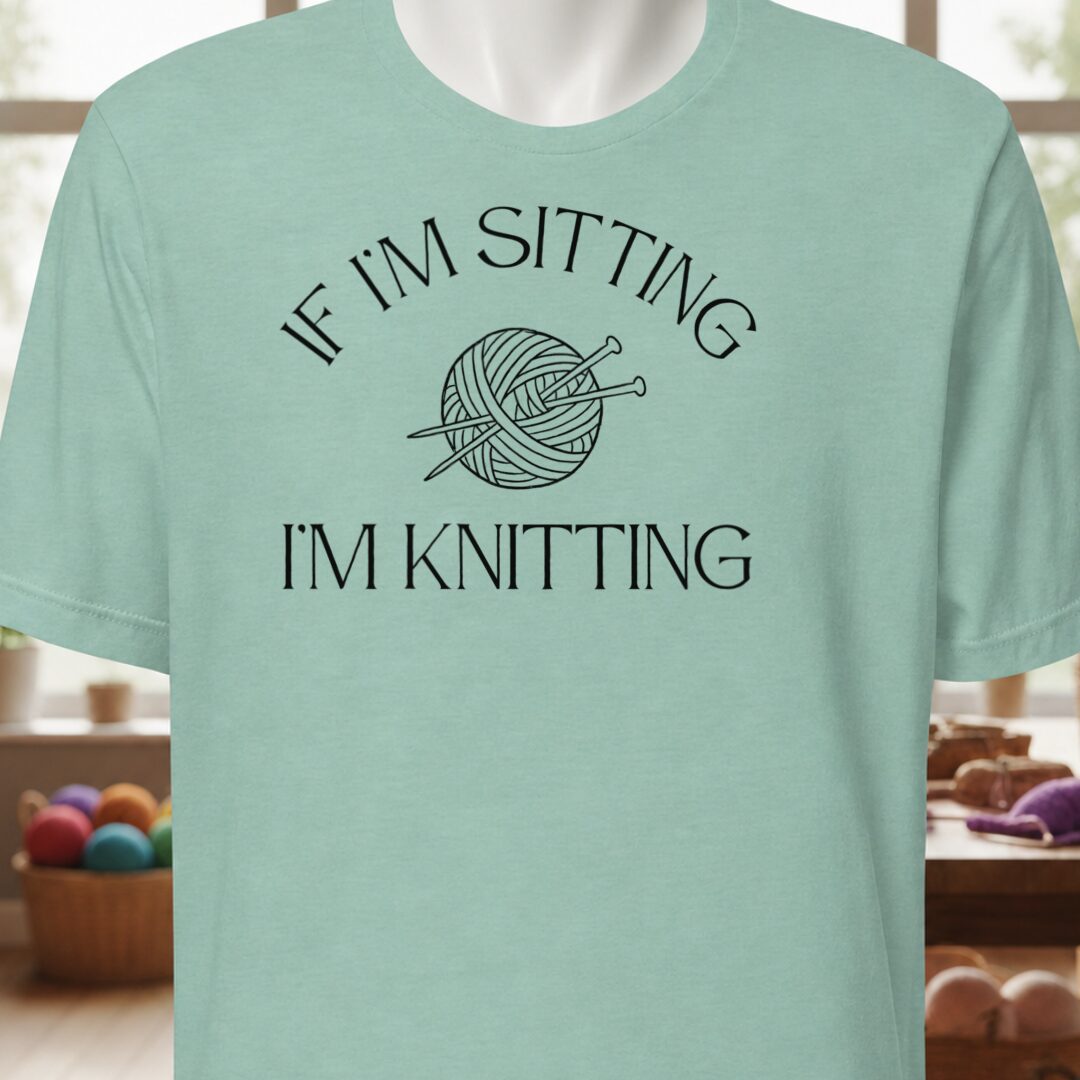 Sitting Knitting T-Shirt Sea Breeze t-shirt