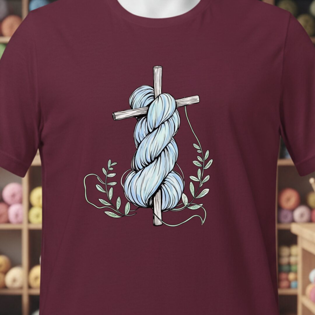 Skein On A Cross T-Shirt Maroon t-shirt