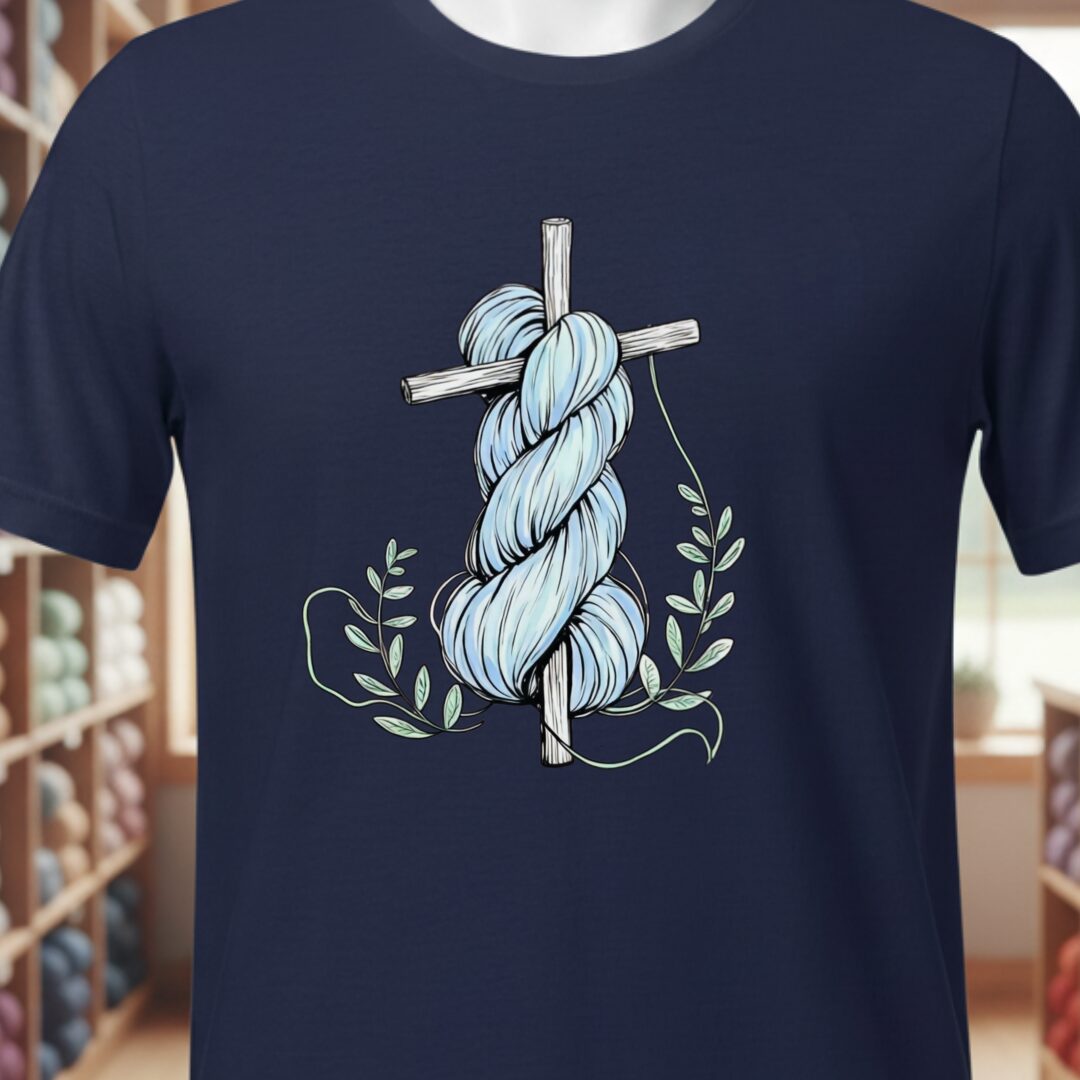Skein On A Cross T-Shirt Navy t-shirt
