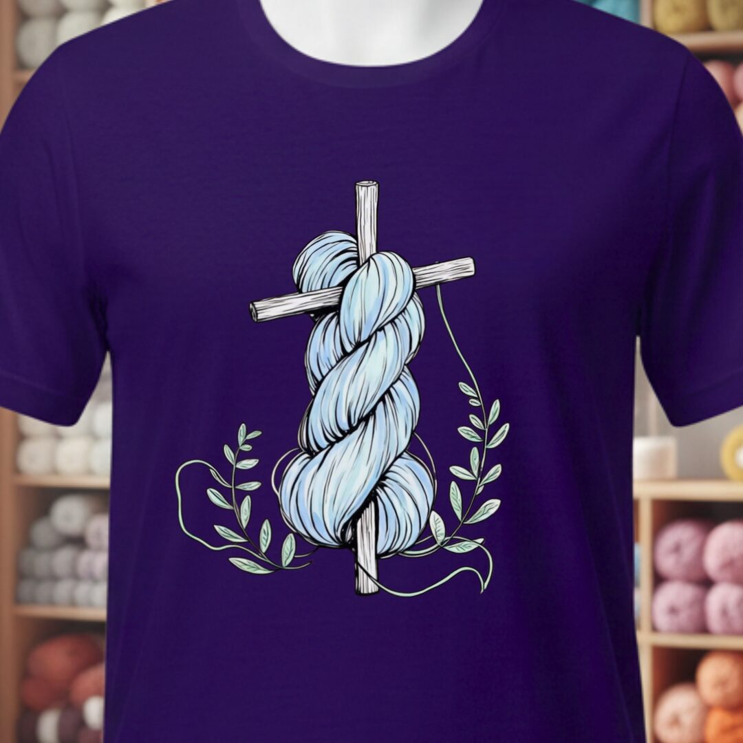 Skein On A Cross T-Shirt Purple t-shirt