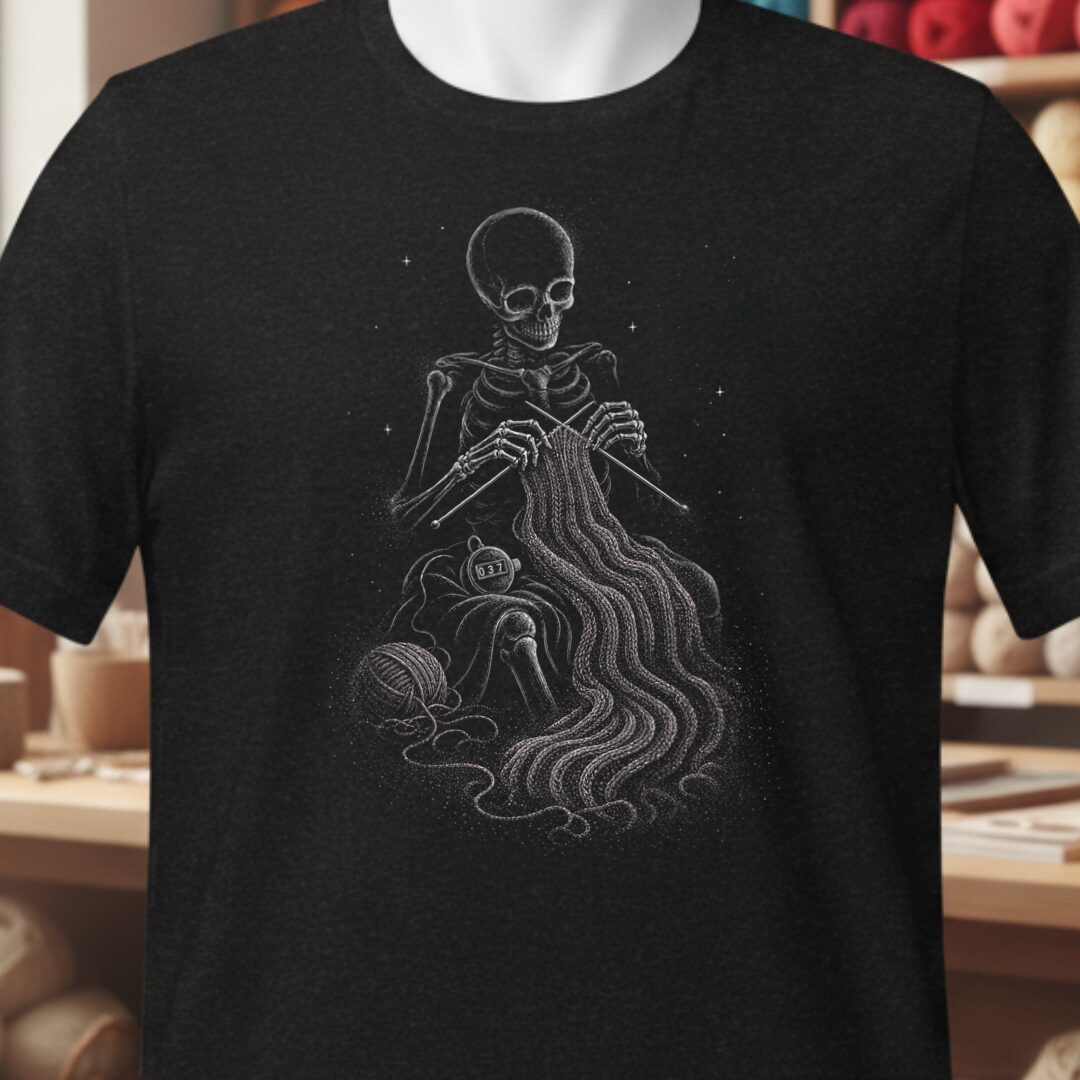 Skeleton Stitcher Black T-Shirt.jpg
