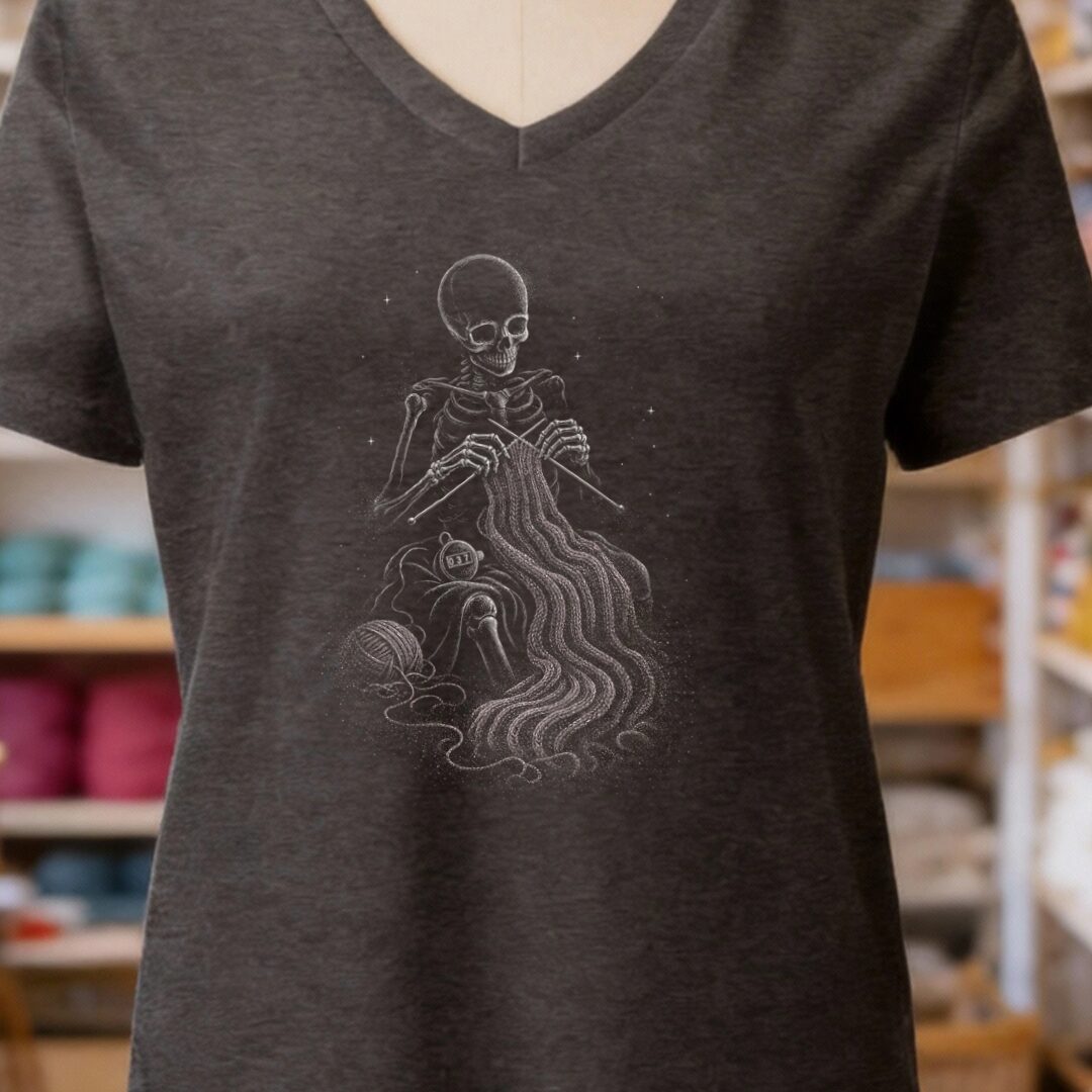 Skeleton Stitcher Dark Grey V Neck.jpg