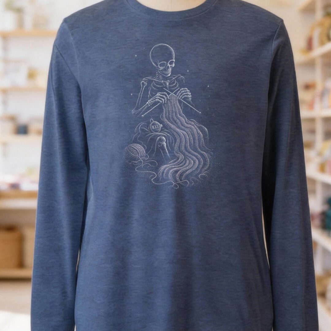 Skeleton Stitcher Navy Long Sleeve Tee.jpg