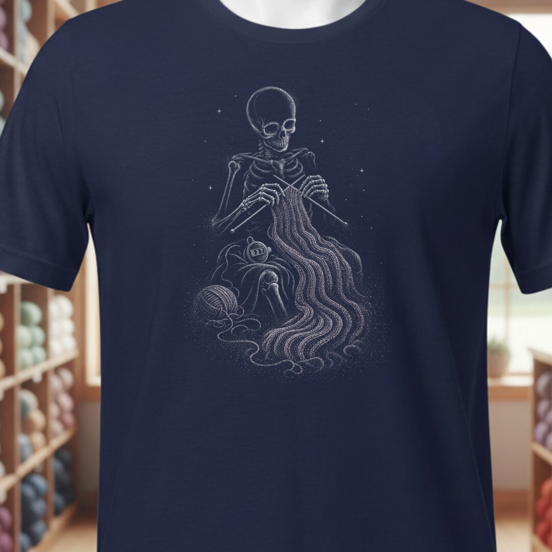 Skeleton Stitcher Navy T-Shirt.jpg