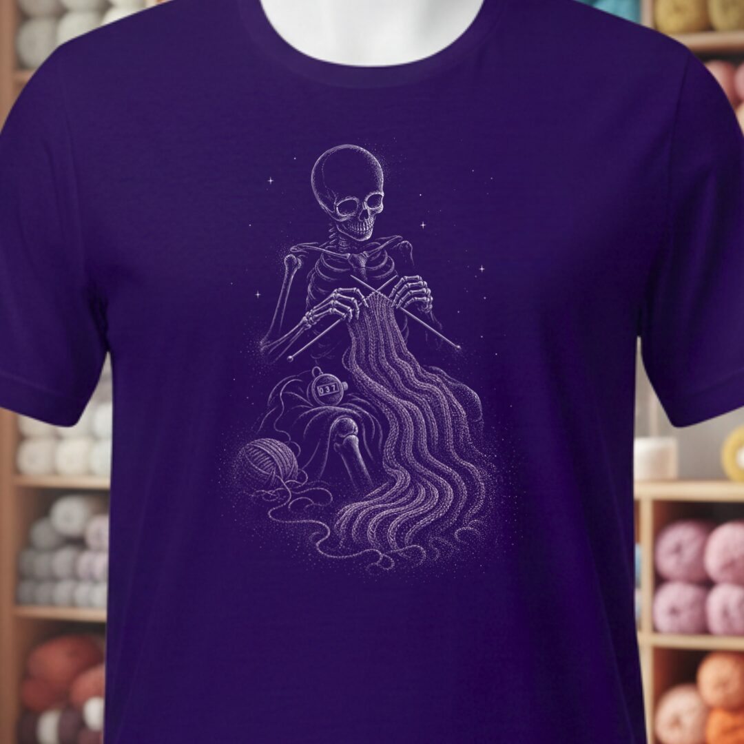 Skeleton Stitcher Purple T-Shirt.jpg