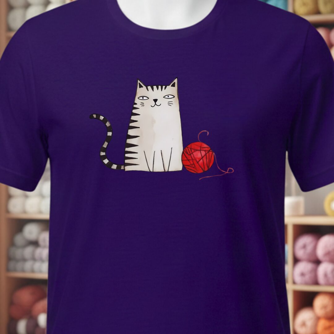 Sketchy Cat T-Shirt Purple t-shirt