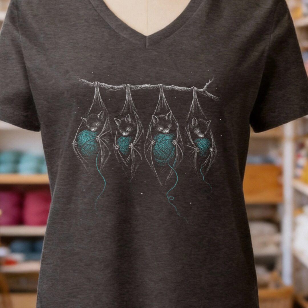 Sleeping Bats Dark Grey V Neck.jpg