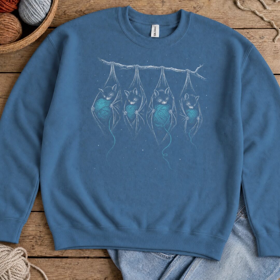 Sleeping Bats Indigo Blue Sweatshirt.jpg