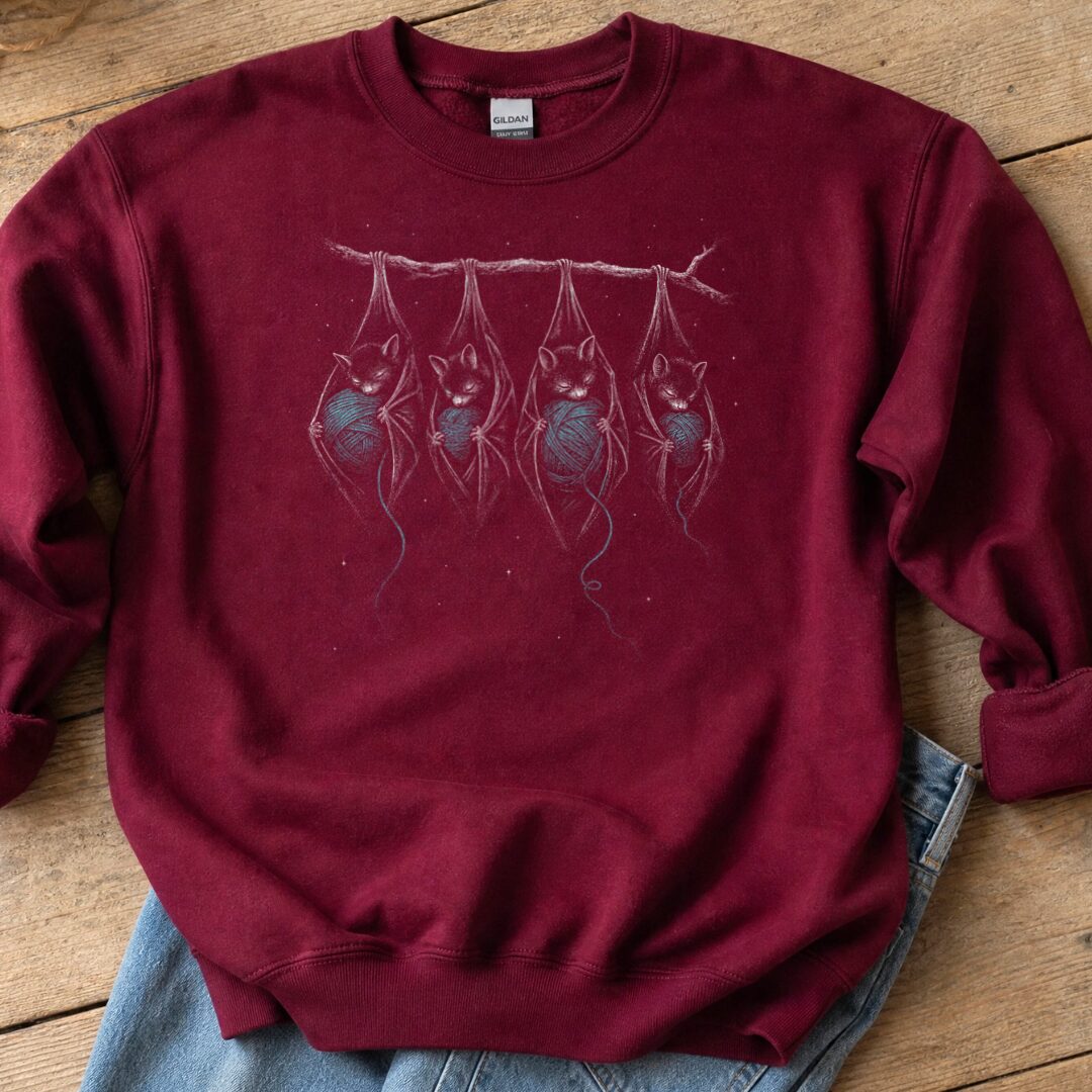 Sleeping Bats Maroon Sweatshirt.jpg
