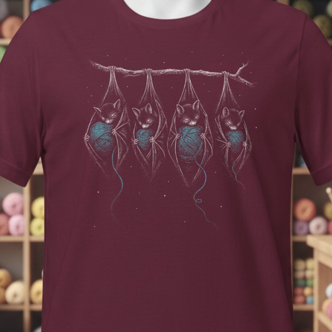 Sleeping Bats Maroon T-Shirt.jpg