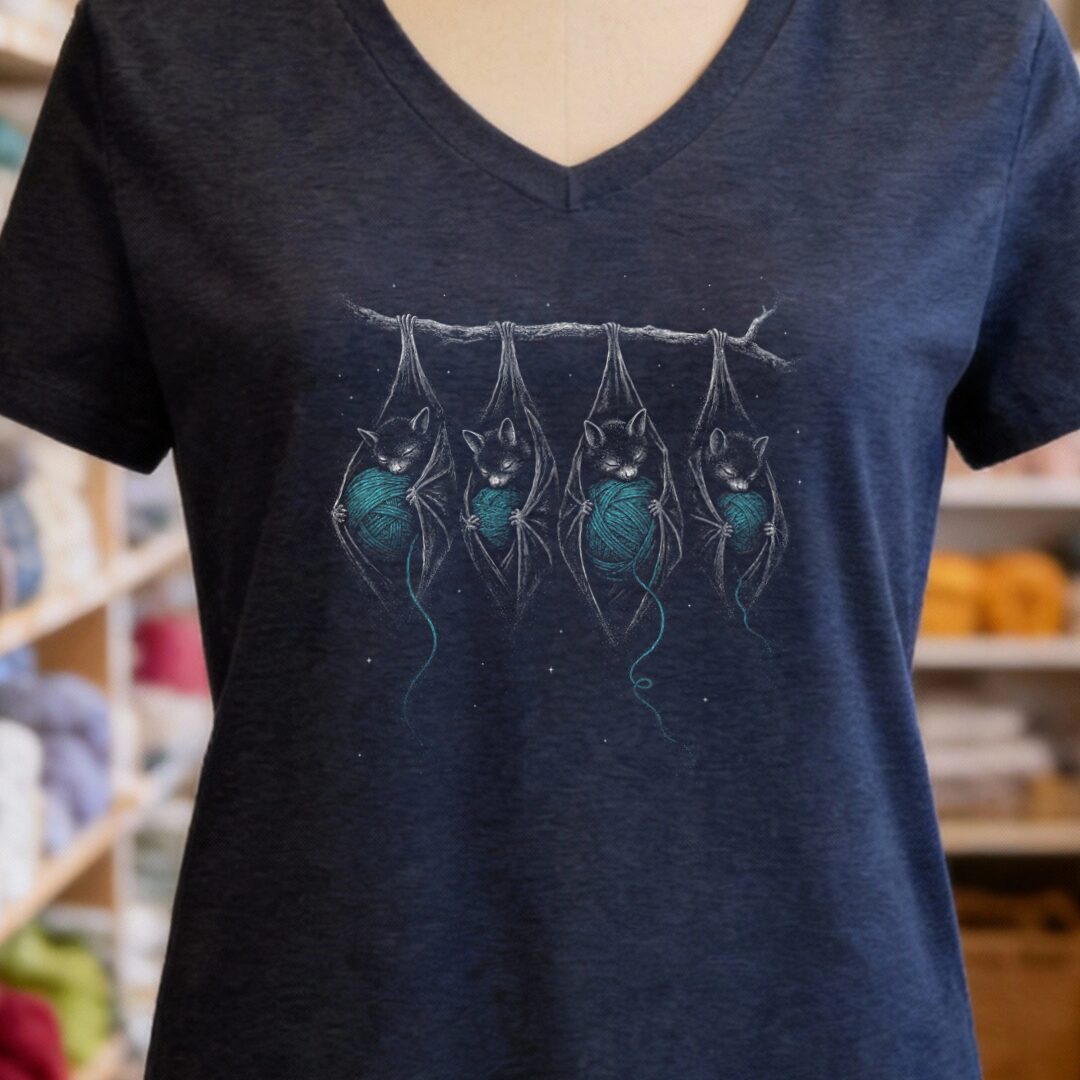 Sleeping Bats Navy V Neck.jpg