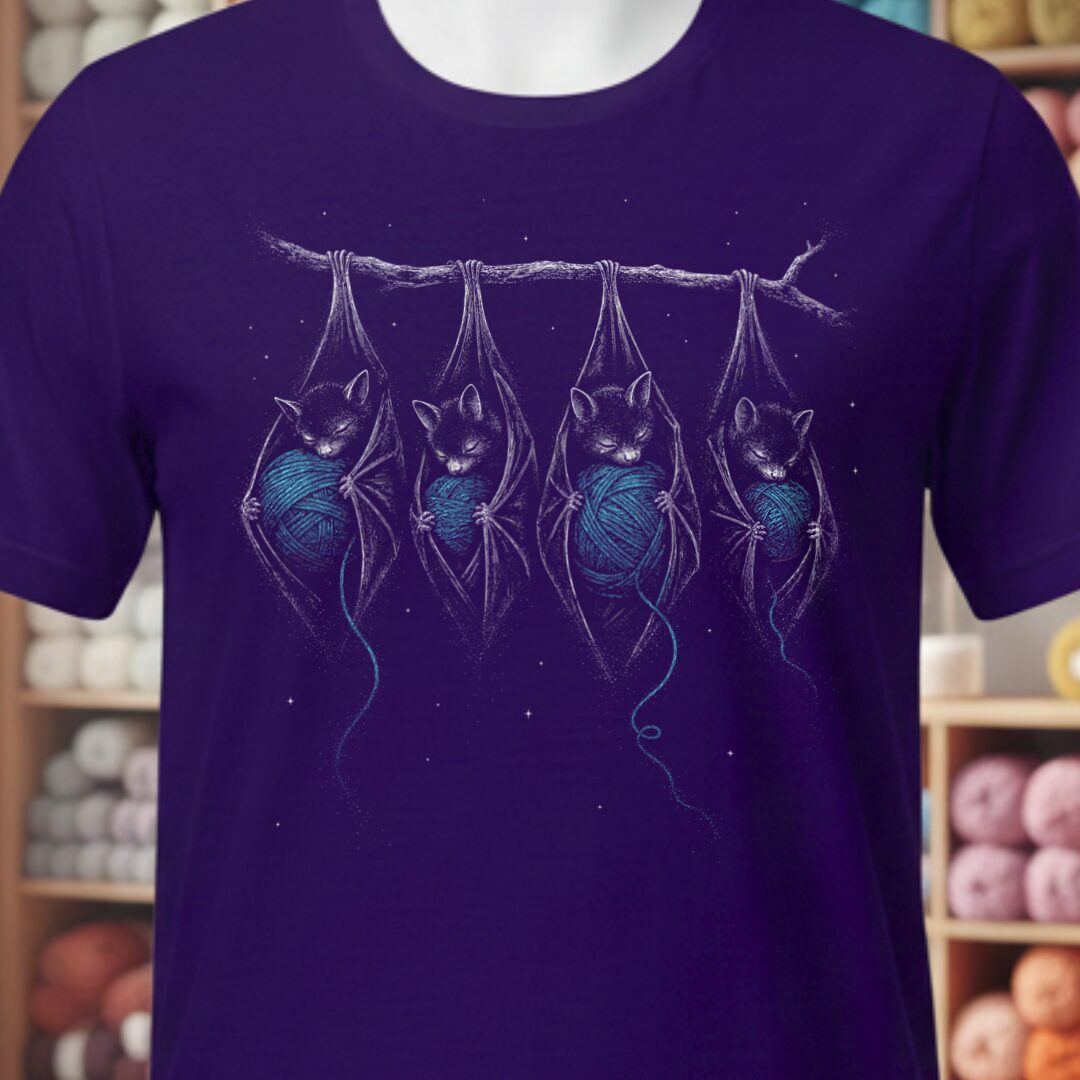 Sleeping Bats Purple T-Shirt.jpg