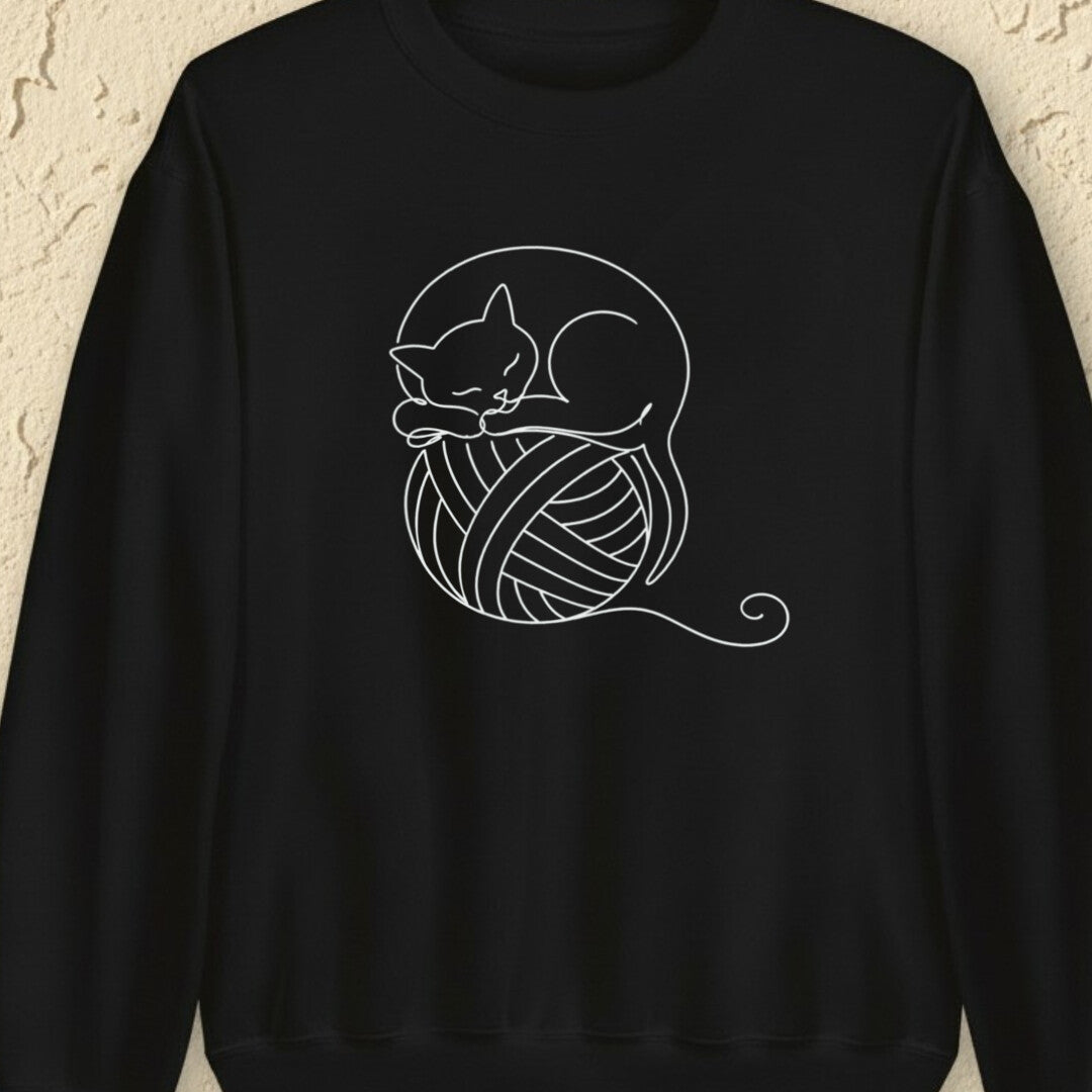 Sleepy Cat Black Sweatshirt.jpg