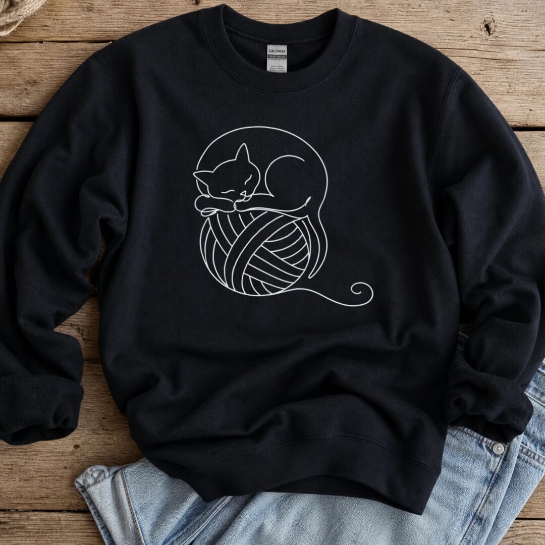 Sleepy Cat Sweatshirt Black t-shirt