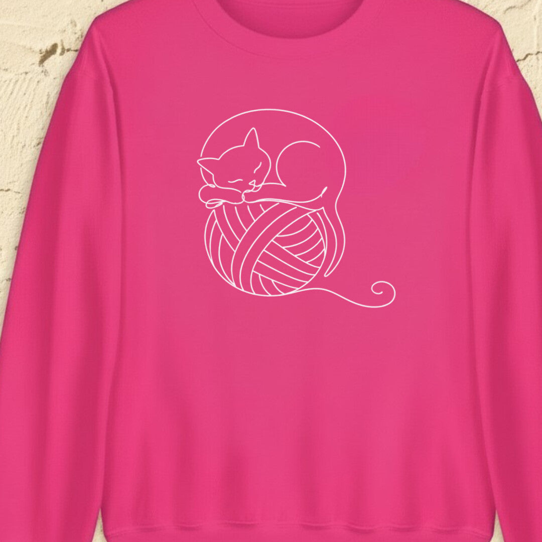 Sleepy Cat Bright Pink Sweatshirt.jpg
