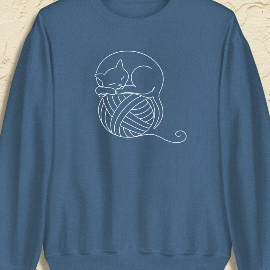 Sleepy Cat Indigo Blue Sweatshirt.jpg