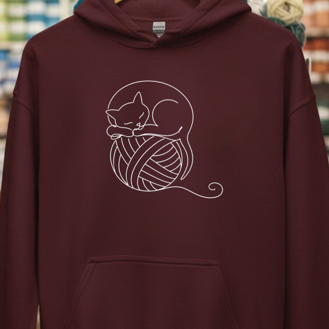 Sleepy Cat Maroon Hoodie.jpg