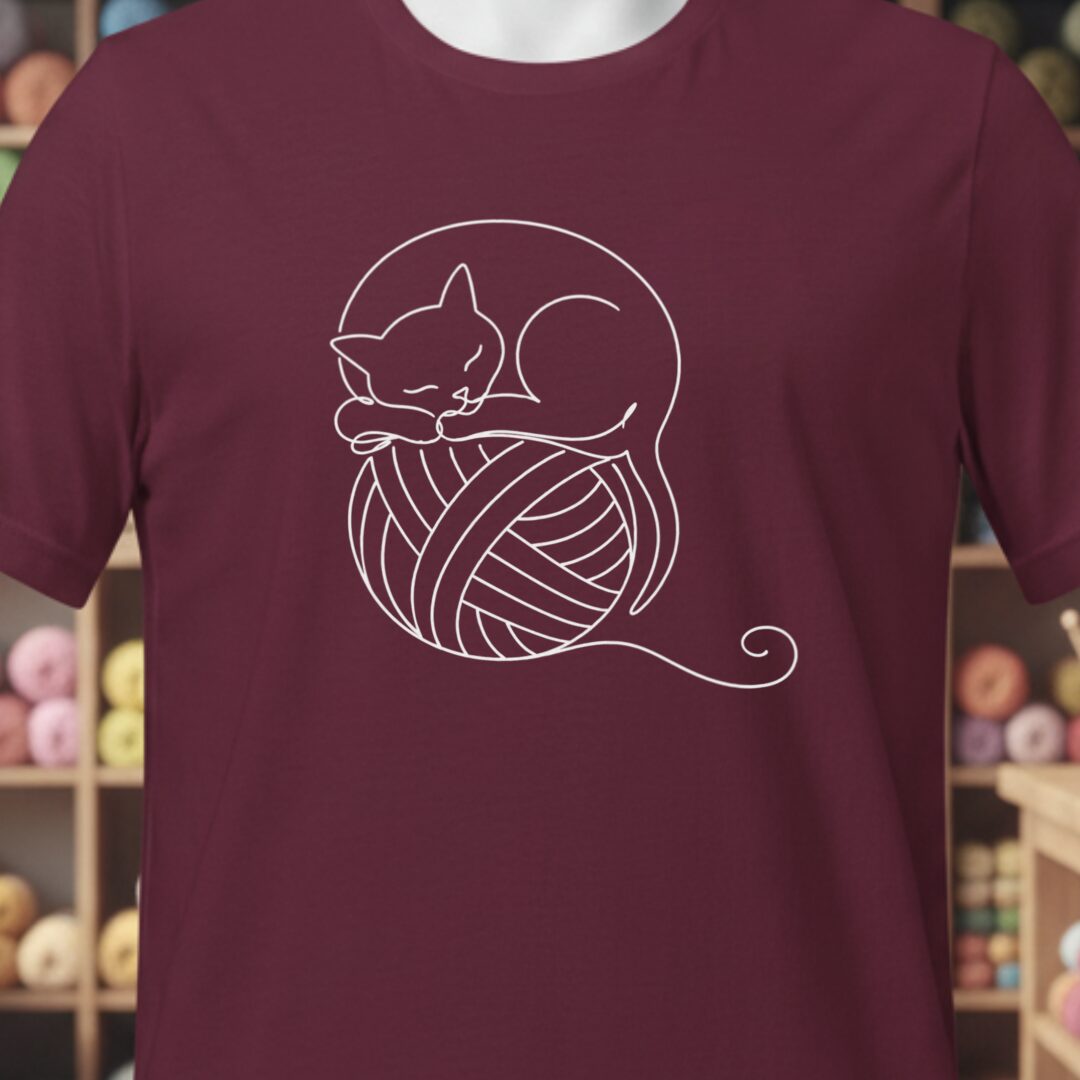 Sleepy Cat T-Shirt Maroon t-shirt