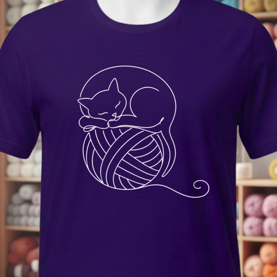 Sleepy Cat T-Shirt Purple t-shirt