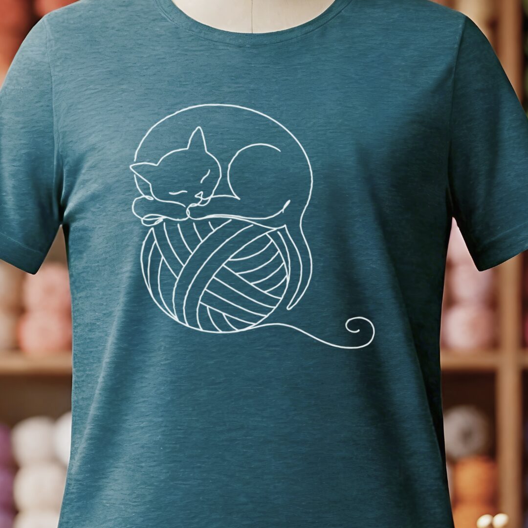 Sleepy Cat T-Shirt Teal Blue t-shirt