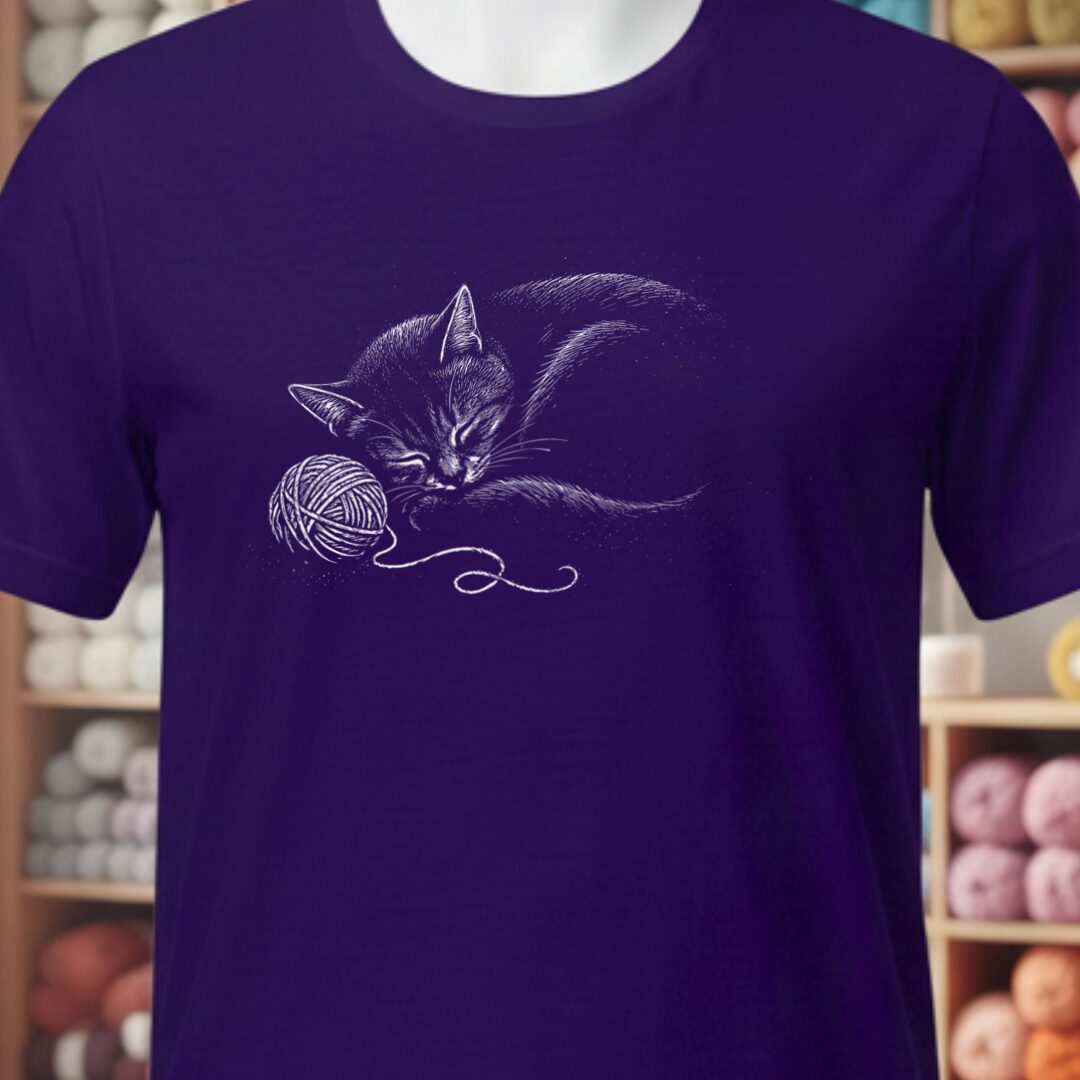Sleepy Kitty T-Shirt Purple t-shirt