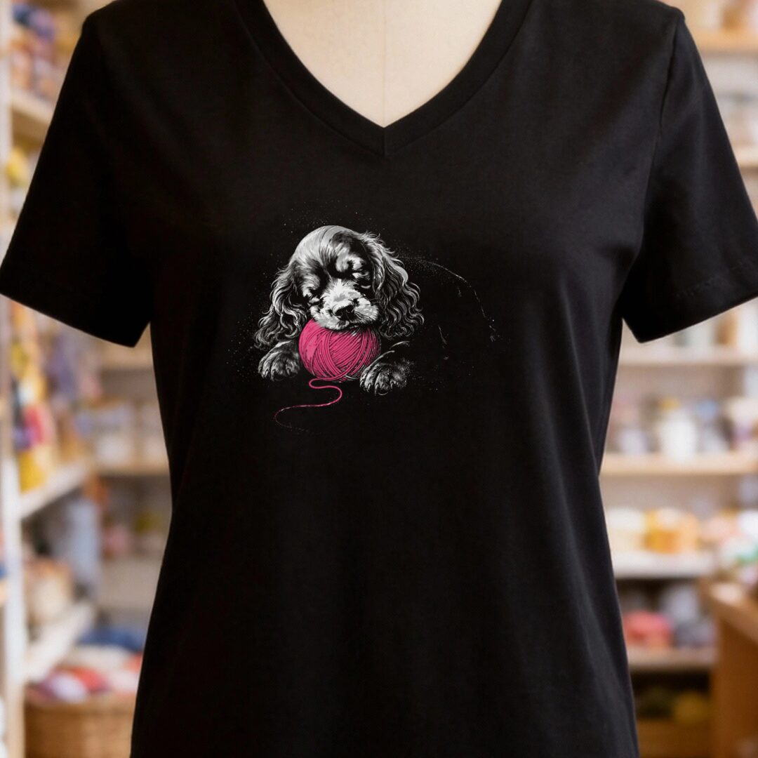 Sleepy Puppy V-Neck T-Shirt Black t-shirt