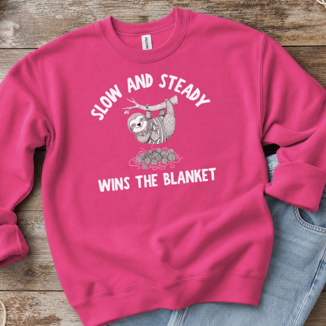Sloth Blanket Sweatshirt Bright Pink t-shirt
