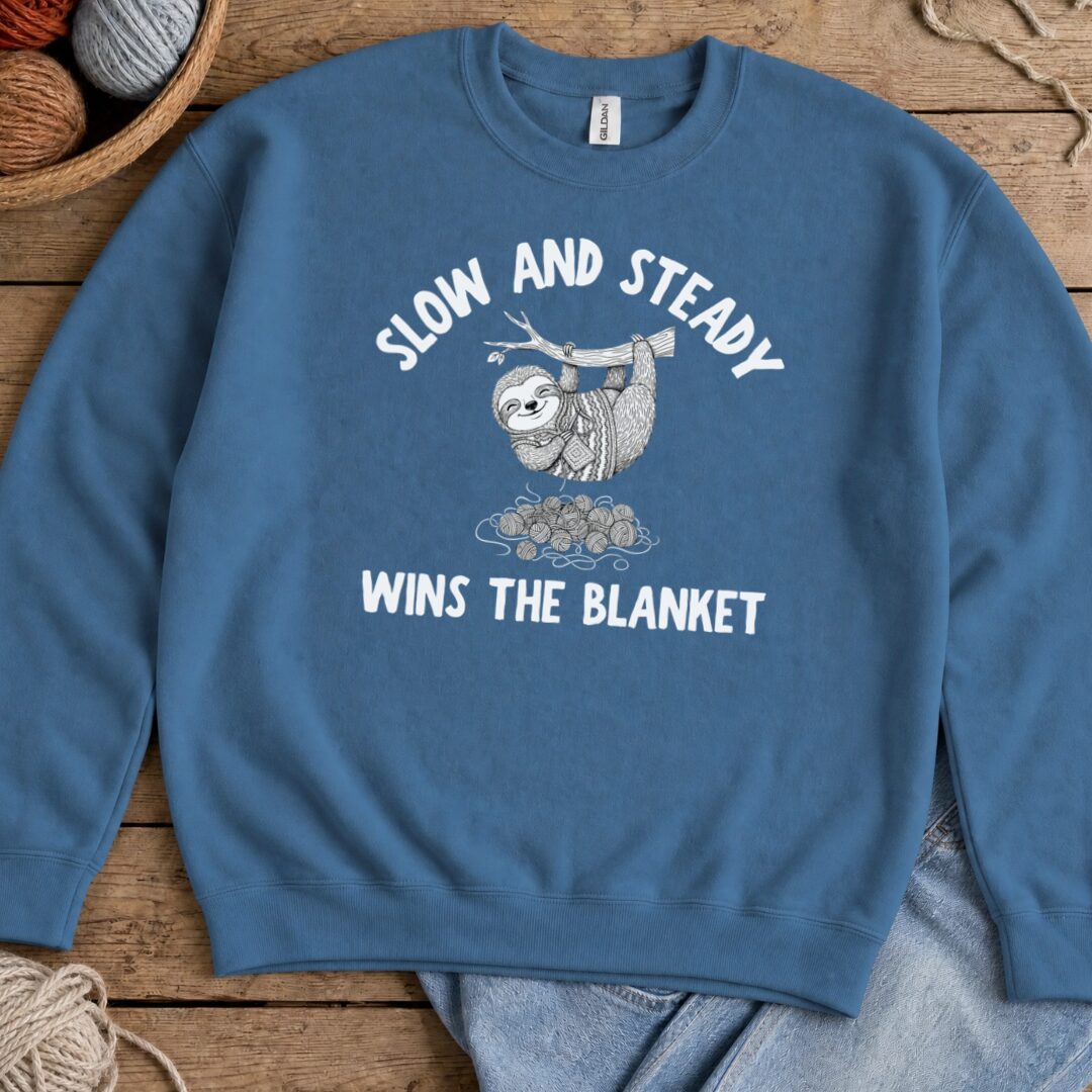 Sloth Blanket Sweatshirt Indigo Blue t-shirt