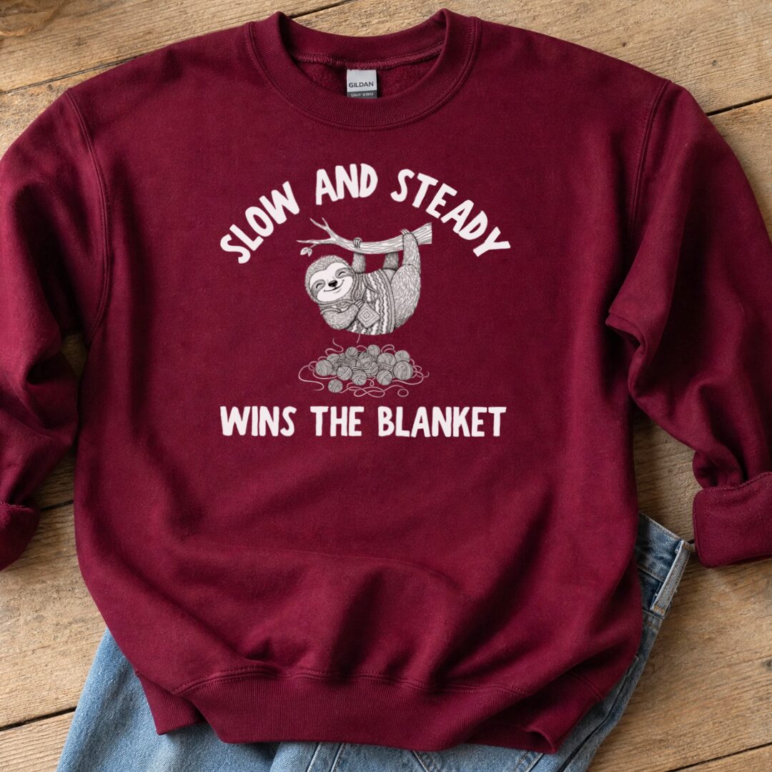 Sloth Blanket Sweatshirt Maroon t-shirt