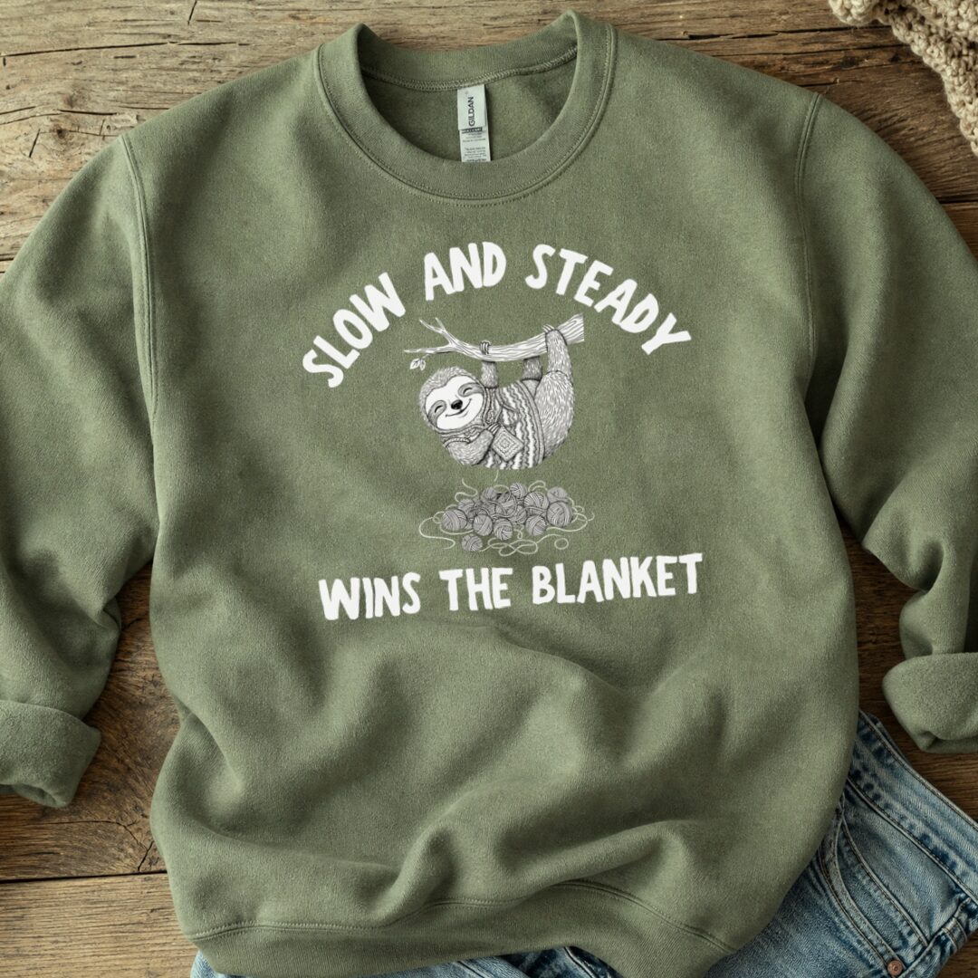 Sloth Blanket Sweatshirt Military Green t-shirt