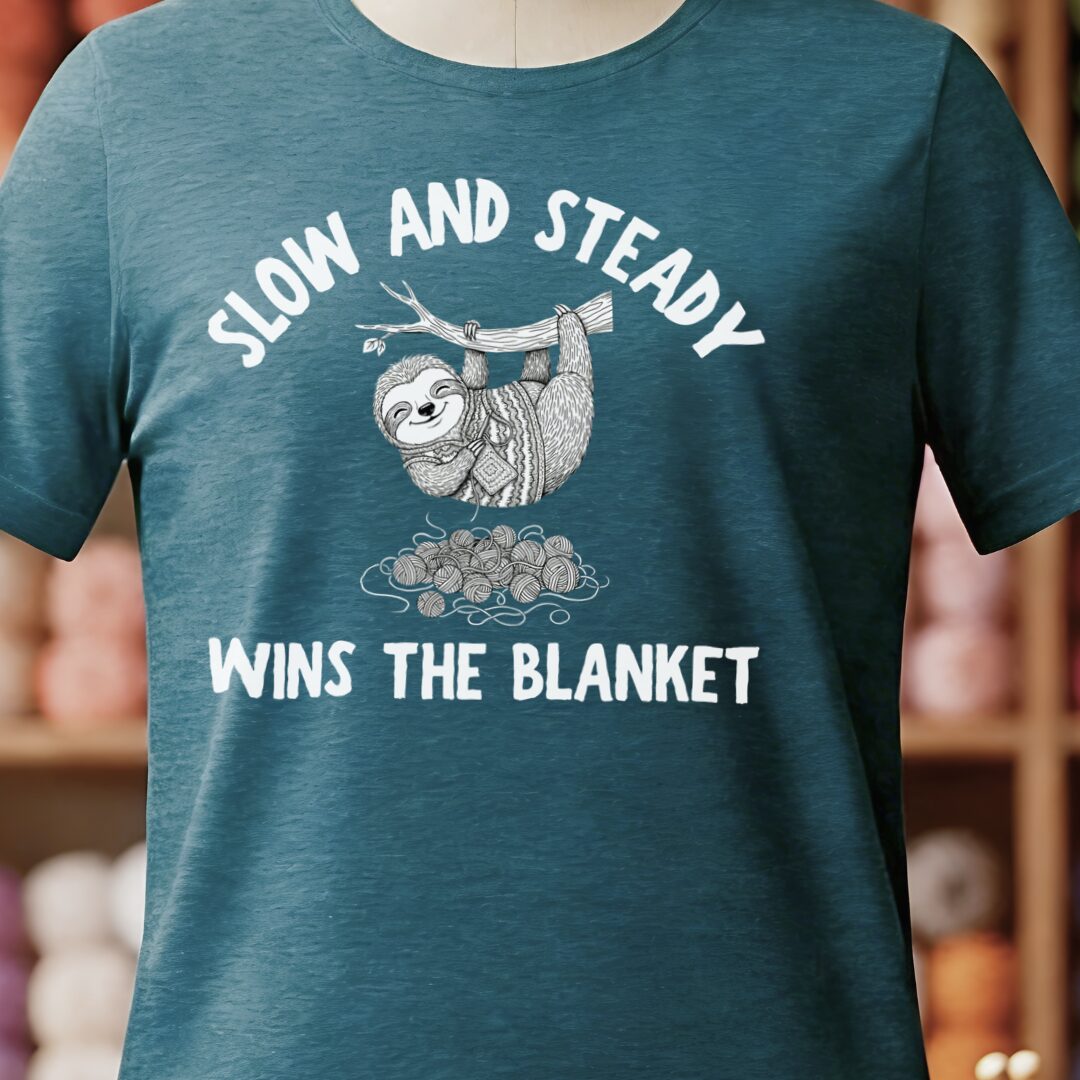 Sloth Blanket T-Shirt Teal Blue t-shirt