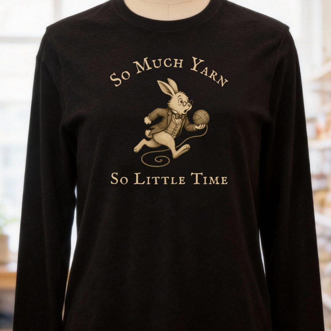 So Much Yarn Long Sleeve Tee Black t-shirt
