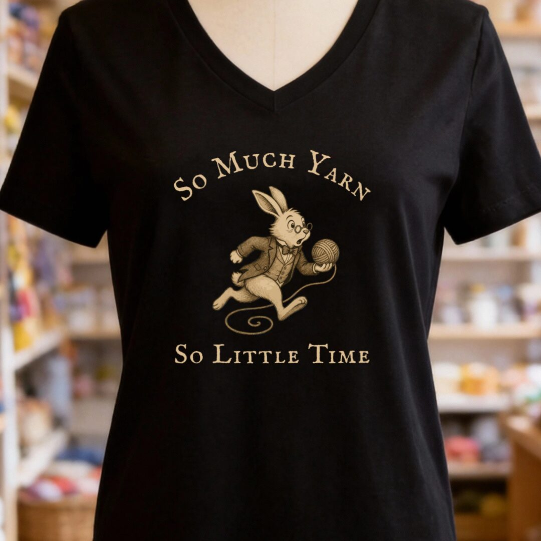 So Much Yarn V-Neck T-Shirt Black t-shirt