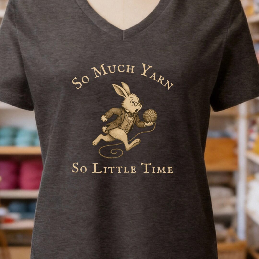 So Much Yarn V-Neck T-Shirt Dark Grey t-shirt