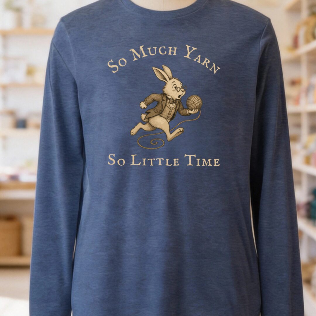 So Much Yarn Long Sleeve Tee Navy t-shirt