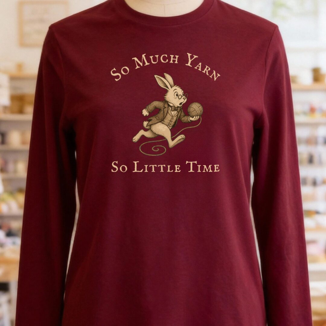 So Much Yarn Long Sleeve Tee Maroon t-shirt