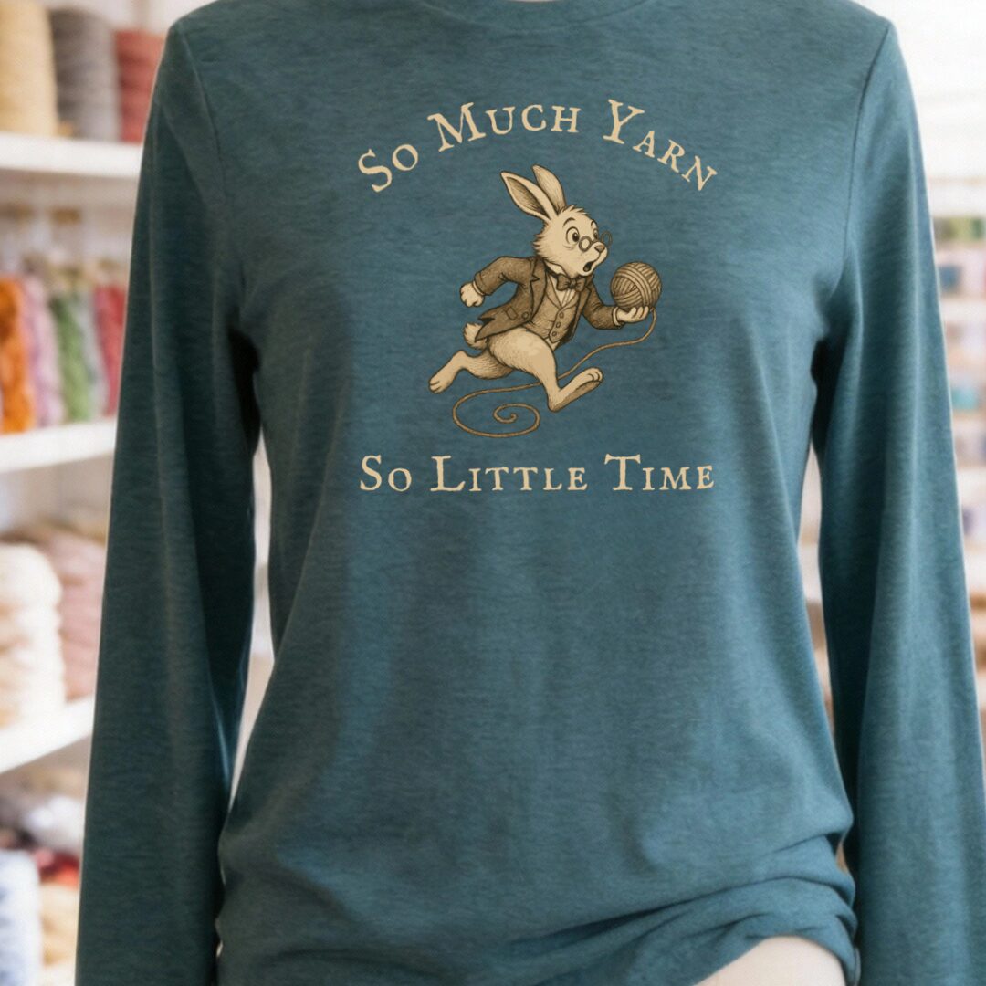 So Much Yarn Long Sleeve Tee Teal Blue t-shirt