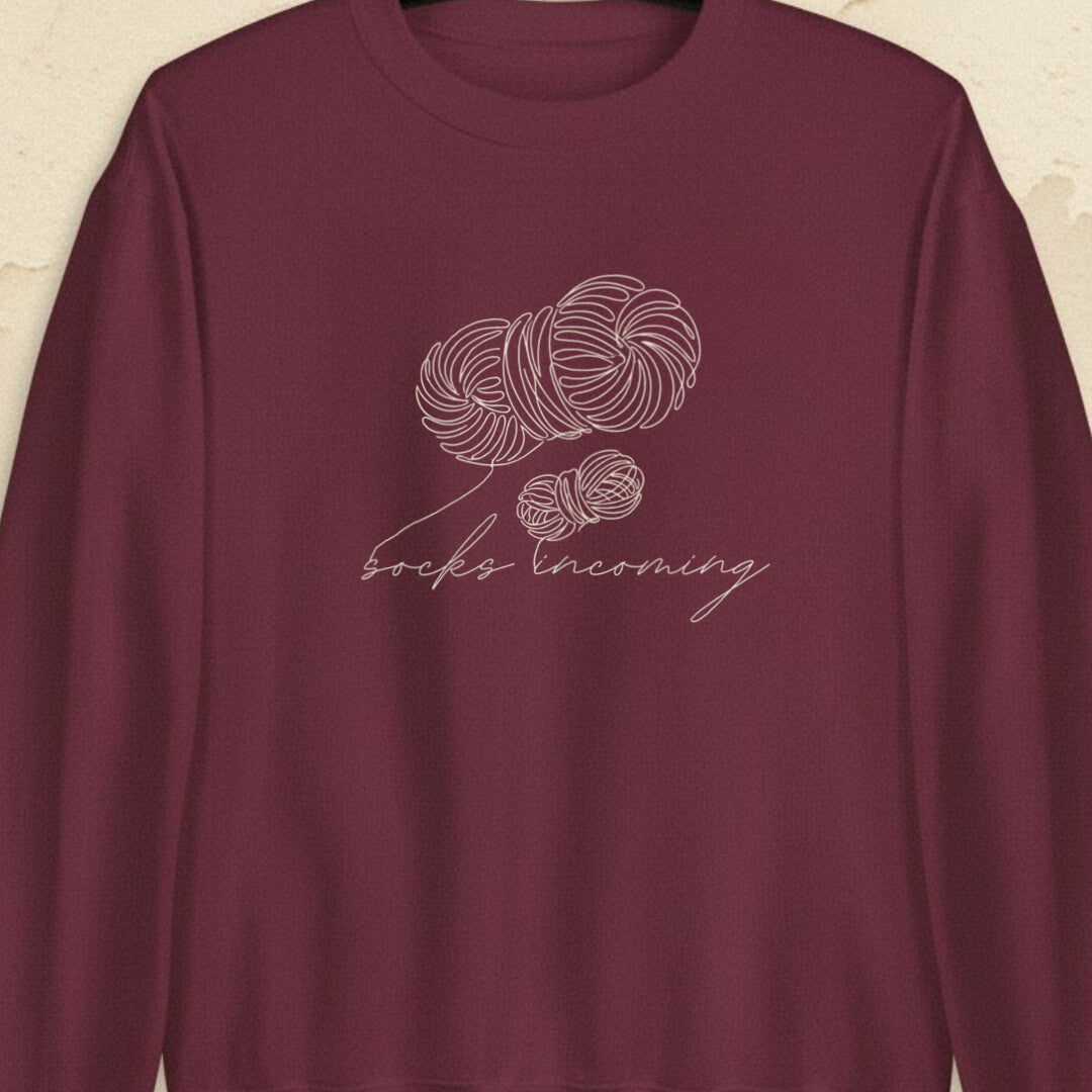 Socks Incoming Maroon Sweatshirt.jpg