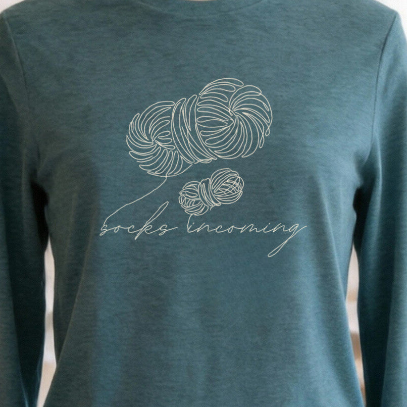 Socks Incoming Teal Blue Long Sleeve Tee.jpg