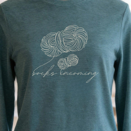 Socks Incoming Teal Blue Long Sleeve Tee.jpg