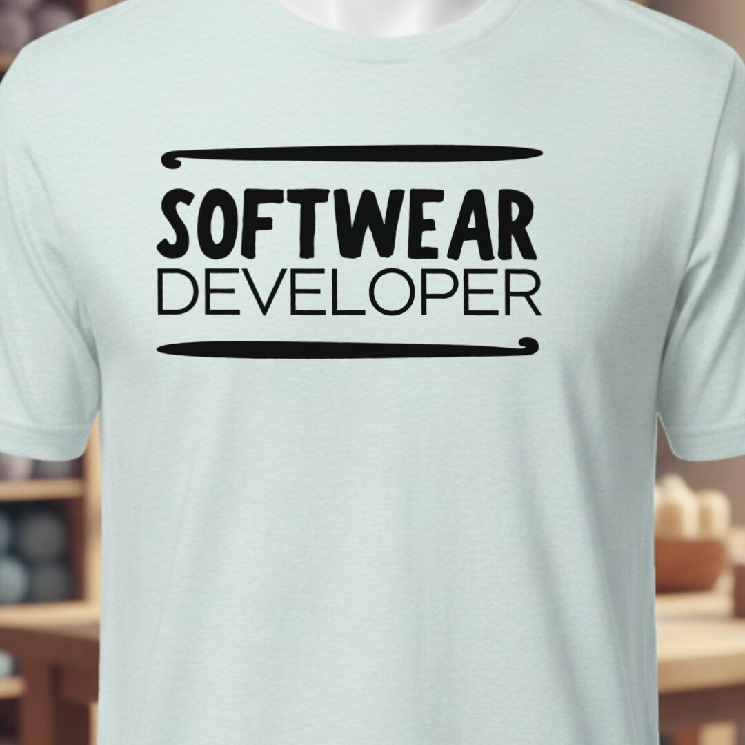 Software Developer Crochet T-Shirt Ice Blue t-shirt
