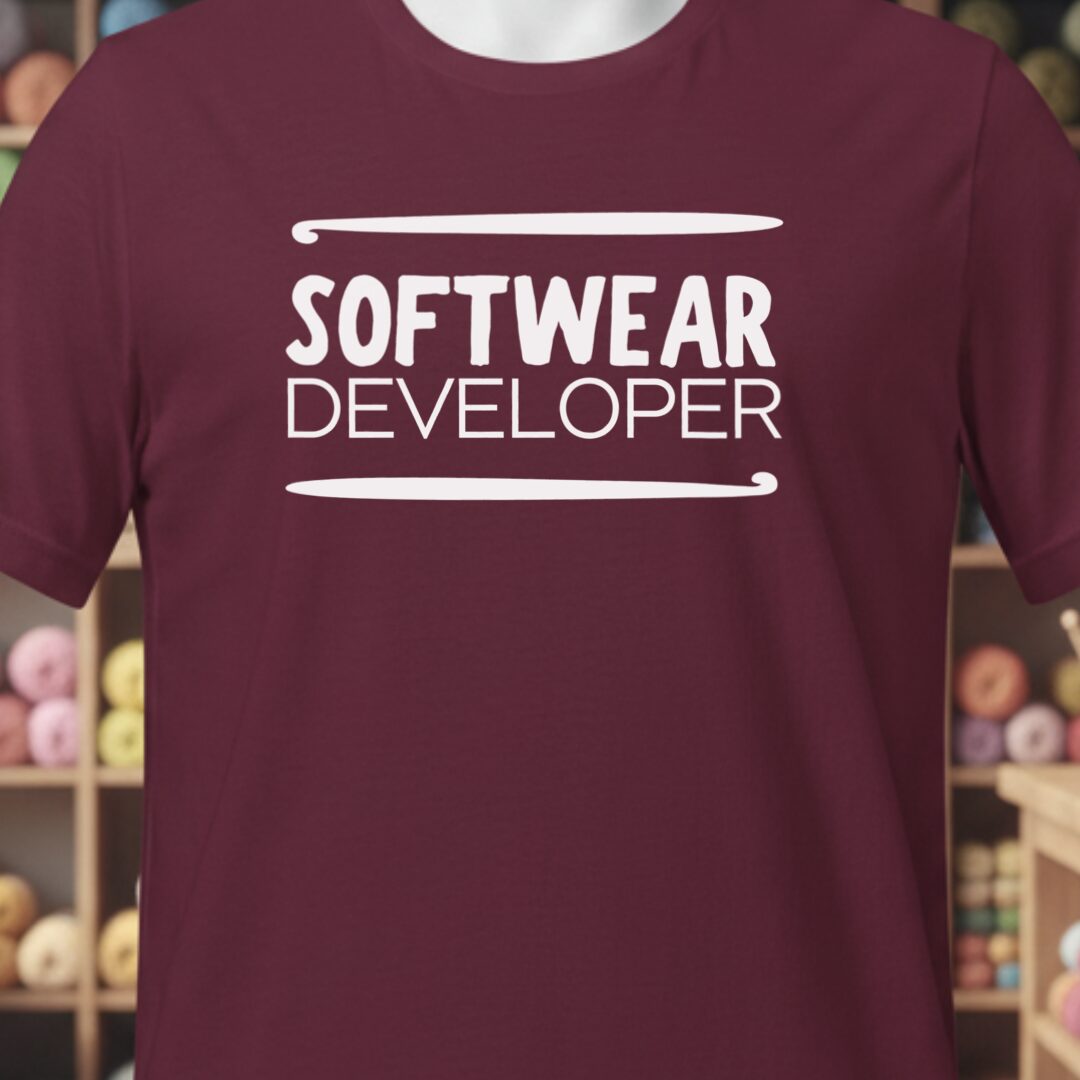 Software Developer Crochet T-Shirt Maroon t-shirt