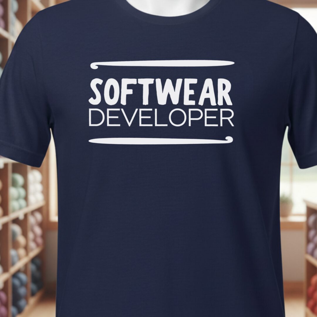 Software Developer Crochet T-Shirt Navy t-shirt