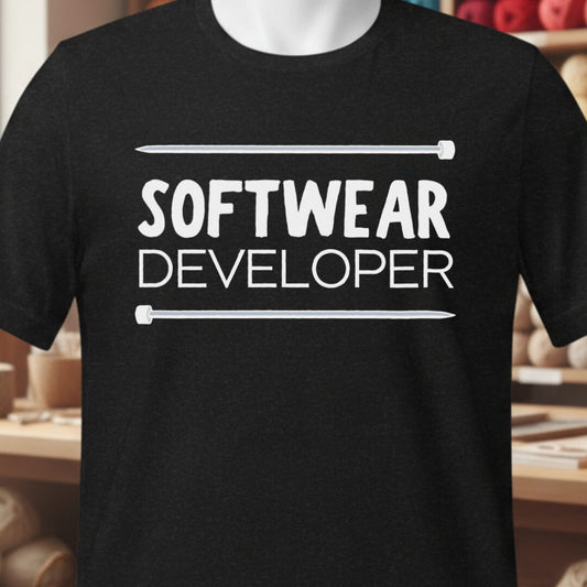 Softwear Developer Knitting T-Shirt Black t-shirt