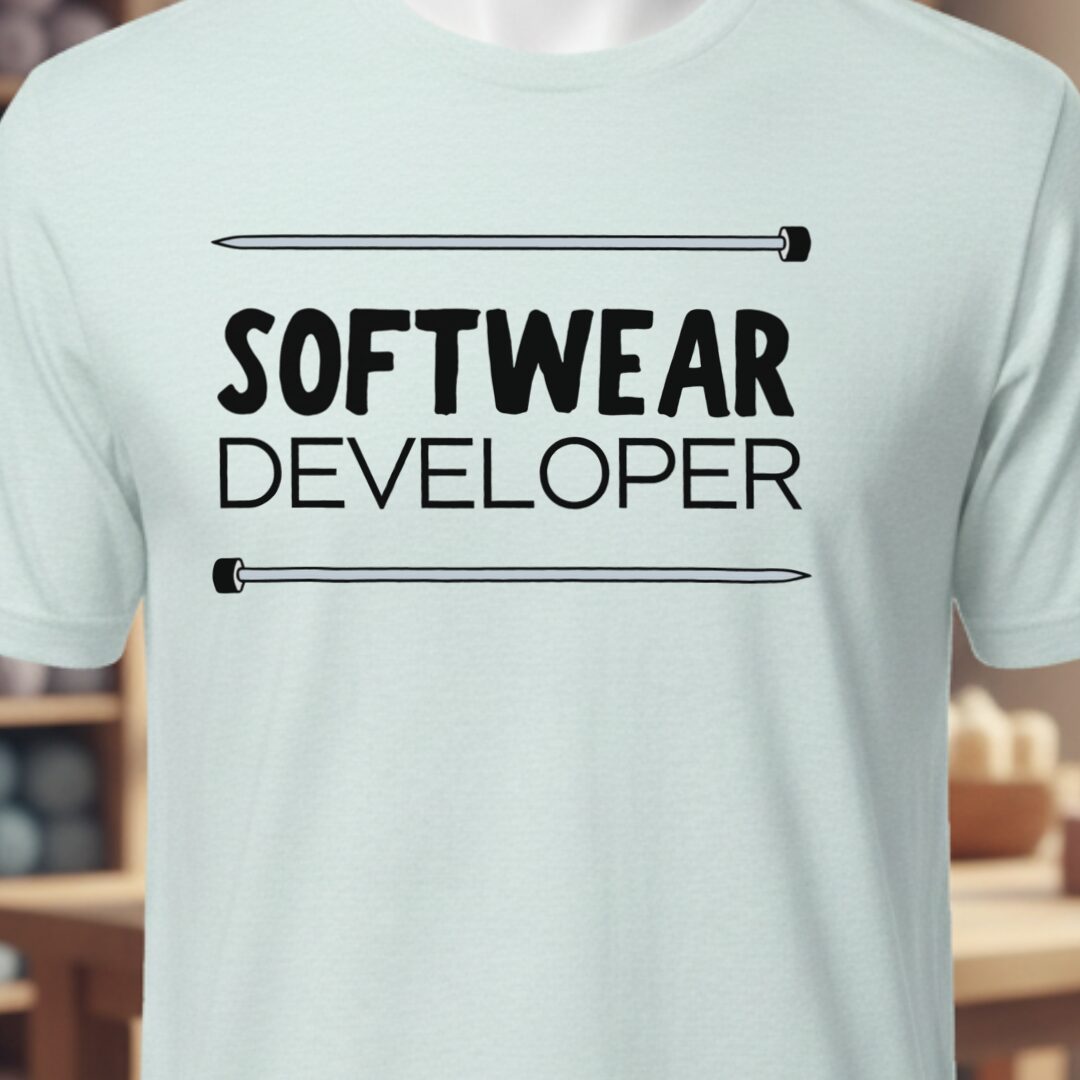Softwear Developer Knitting T-Shirt Ice Blue t-shirt