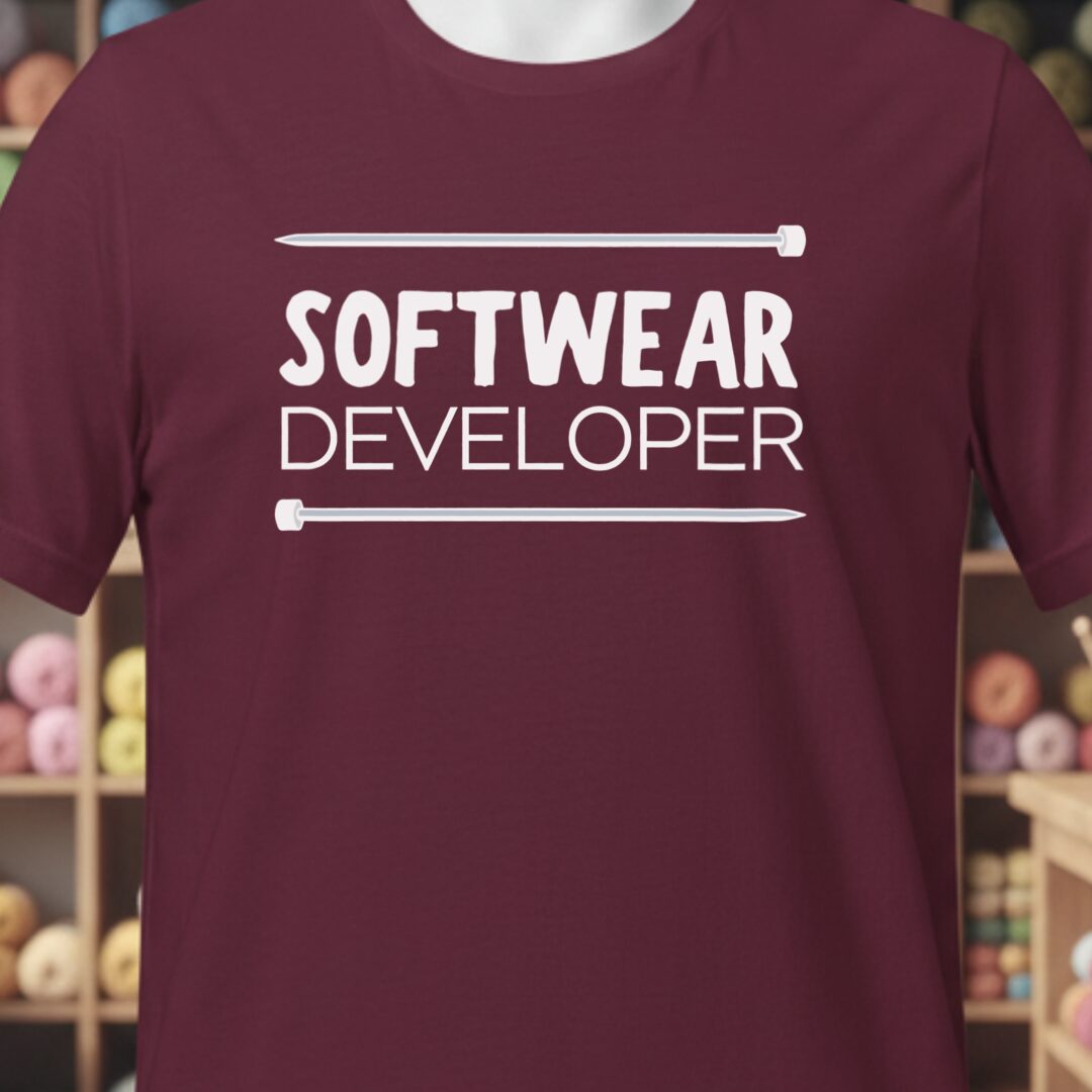 Softwear Developer Knitting T-Shirt Maroon t-shirt