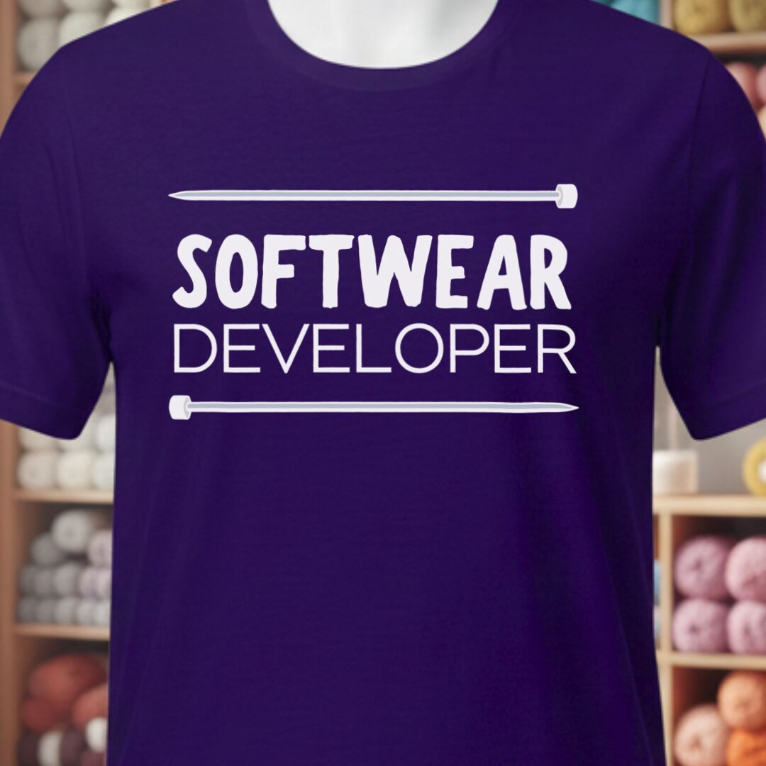 Softwear Developer Knitting T-Shirt Purple t-shirt